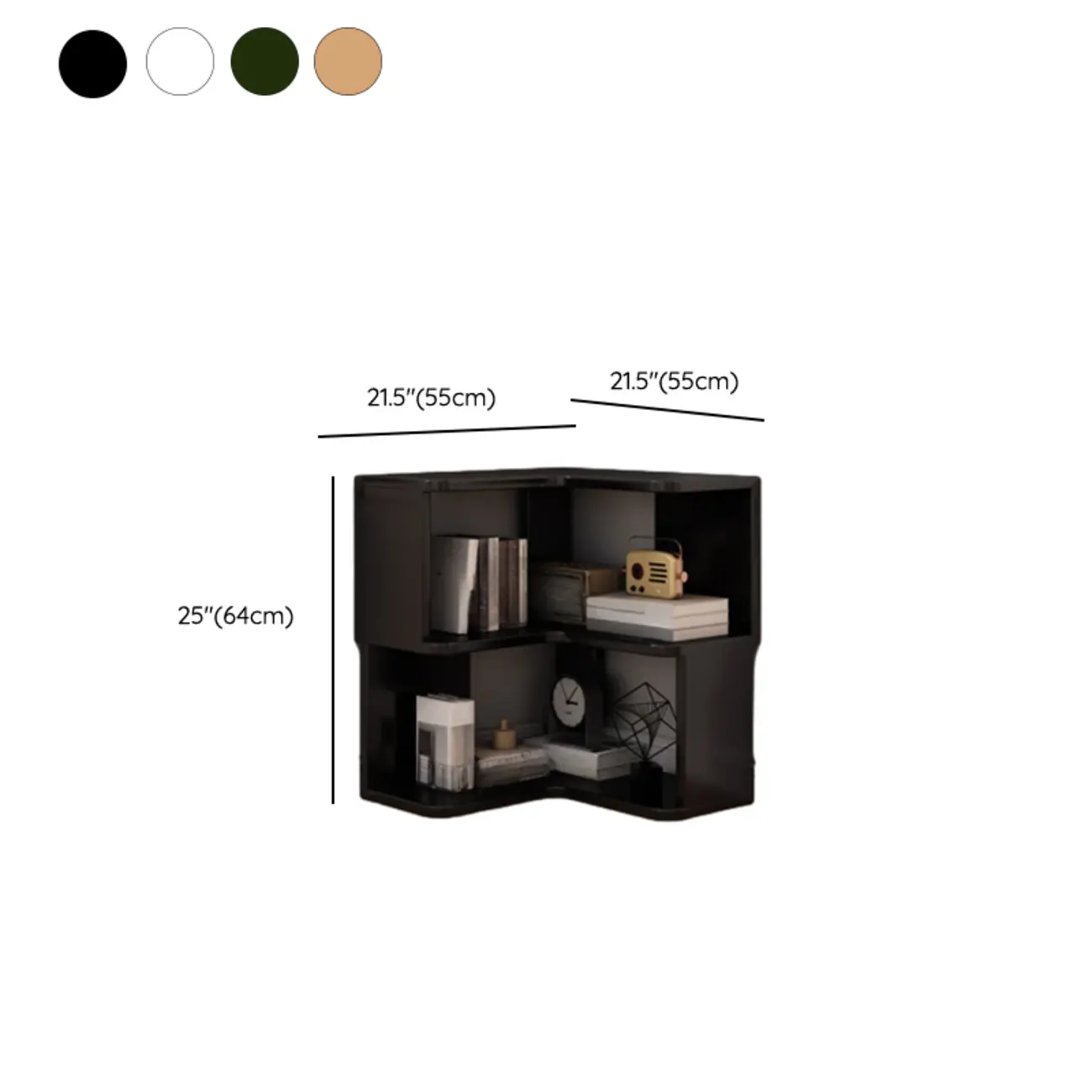 L-Shaped 6-Tier Wood Corner Display Bookcase #size | homeyfad