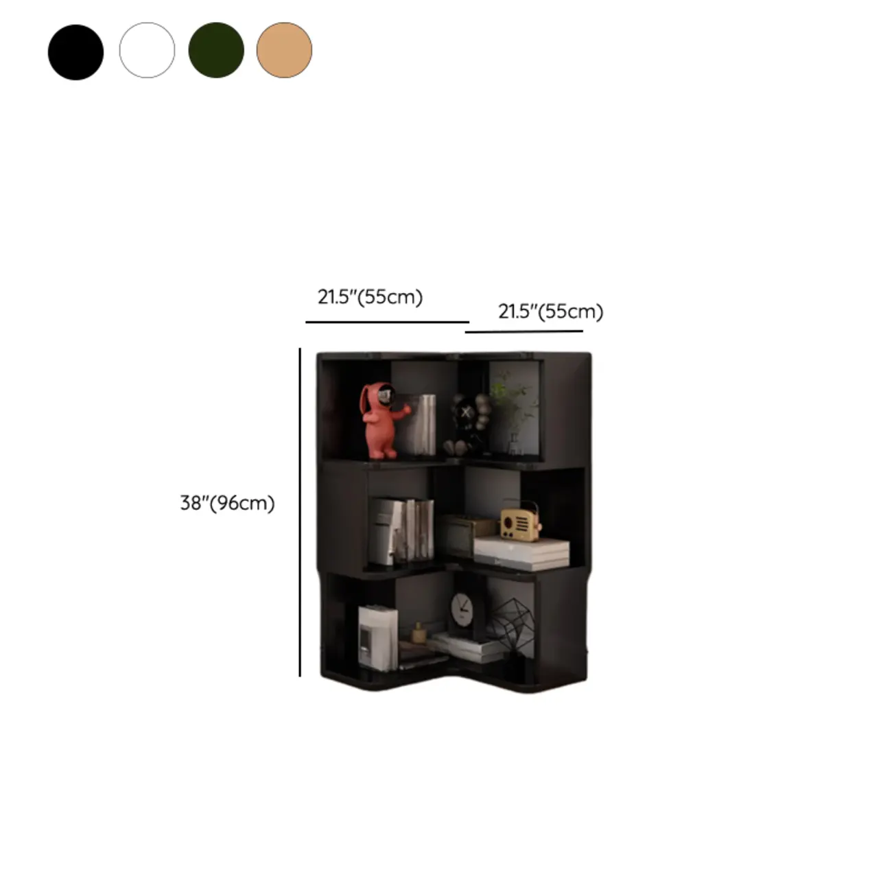 L-Shaped 6-Tier Wood Corner Display Bookcase Image - 32 | homeyfad