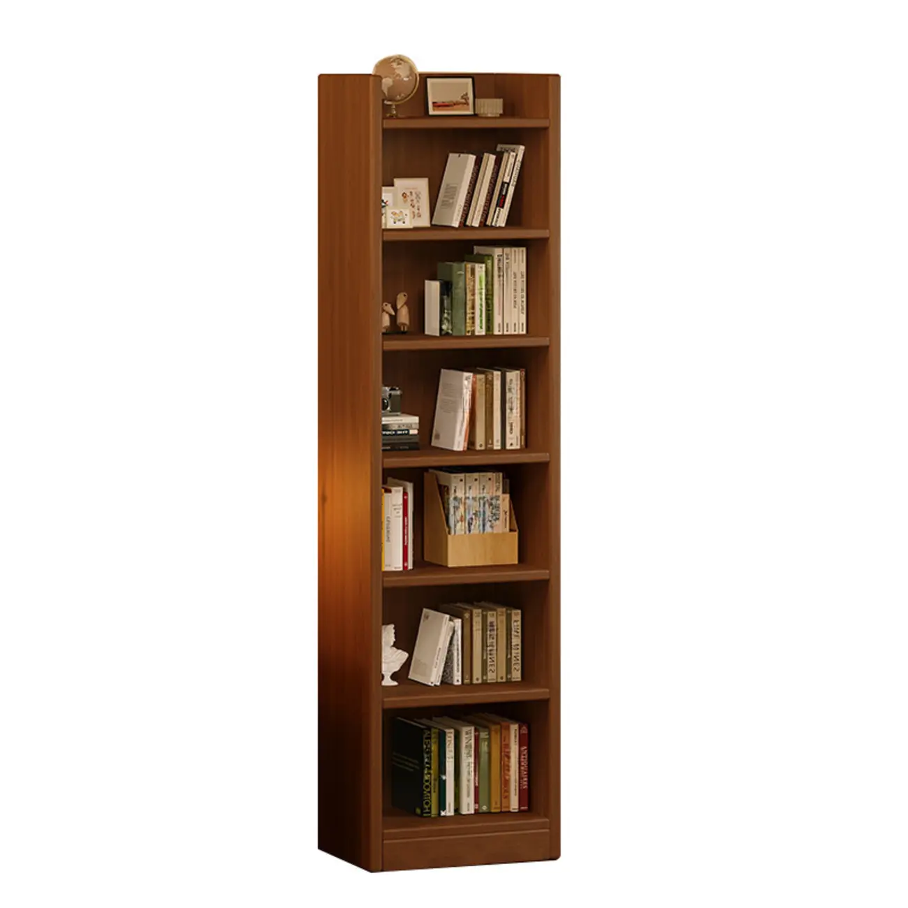 Rectangular Classic Nut-Brown Premium Wood 7-Shelf Bookcase Image - 5 | homeyfad