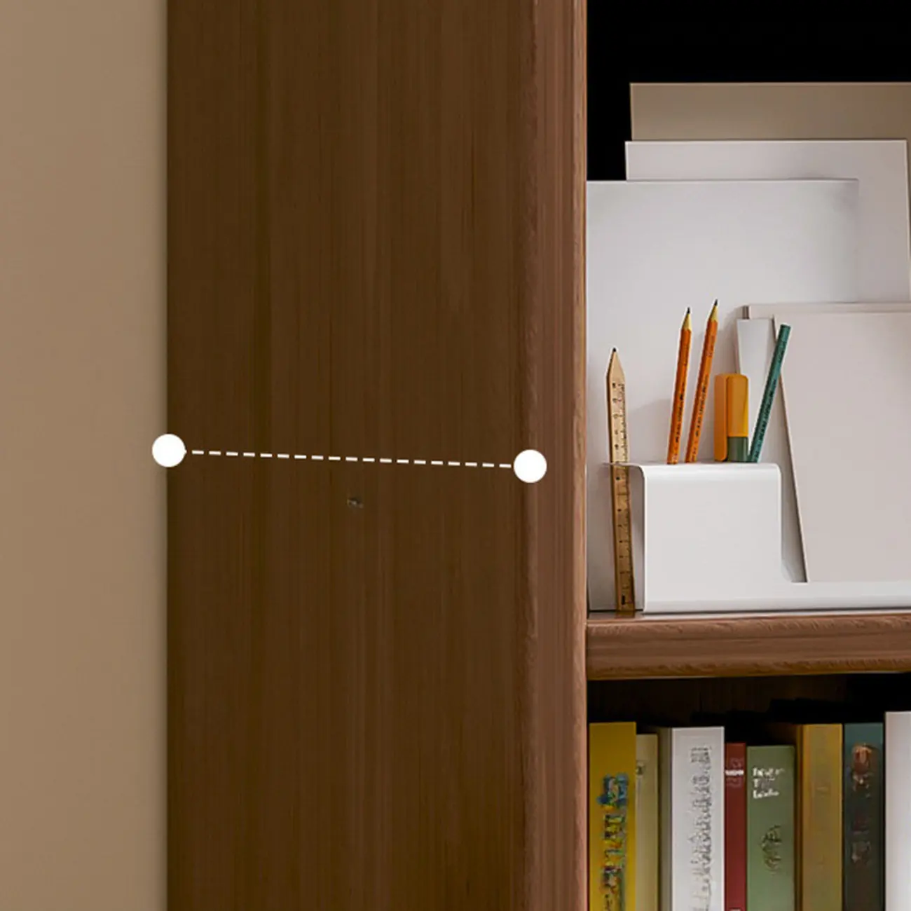 Scandinavian Tall Wooden Multi-shelves Storage Bookcase Image - 8 | homeyfad