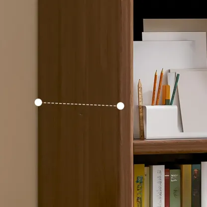 Scandinavian Tall Wooden Multi-shelves Storage Bookcase Image - 8