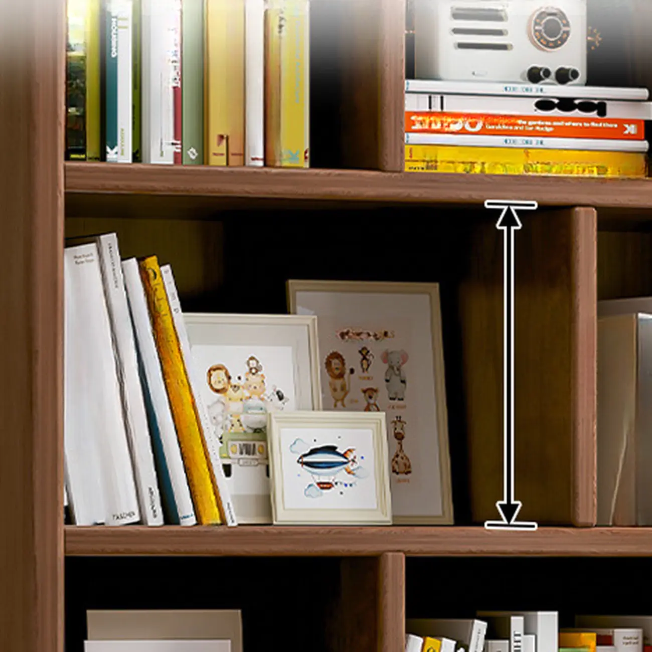 Scandinavian Tall Wooden Multi-shelves Storage Bookcase Image - 9 | homeyfad