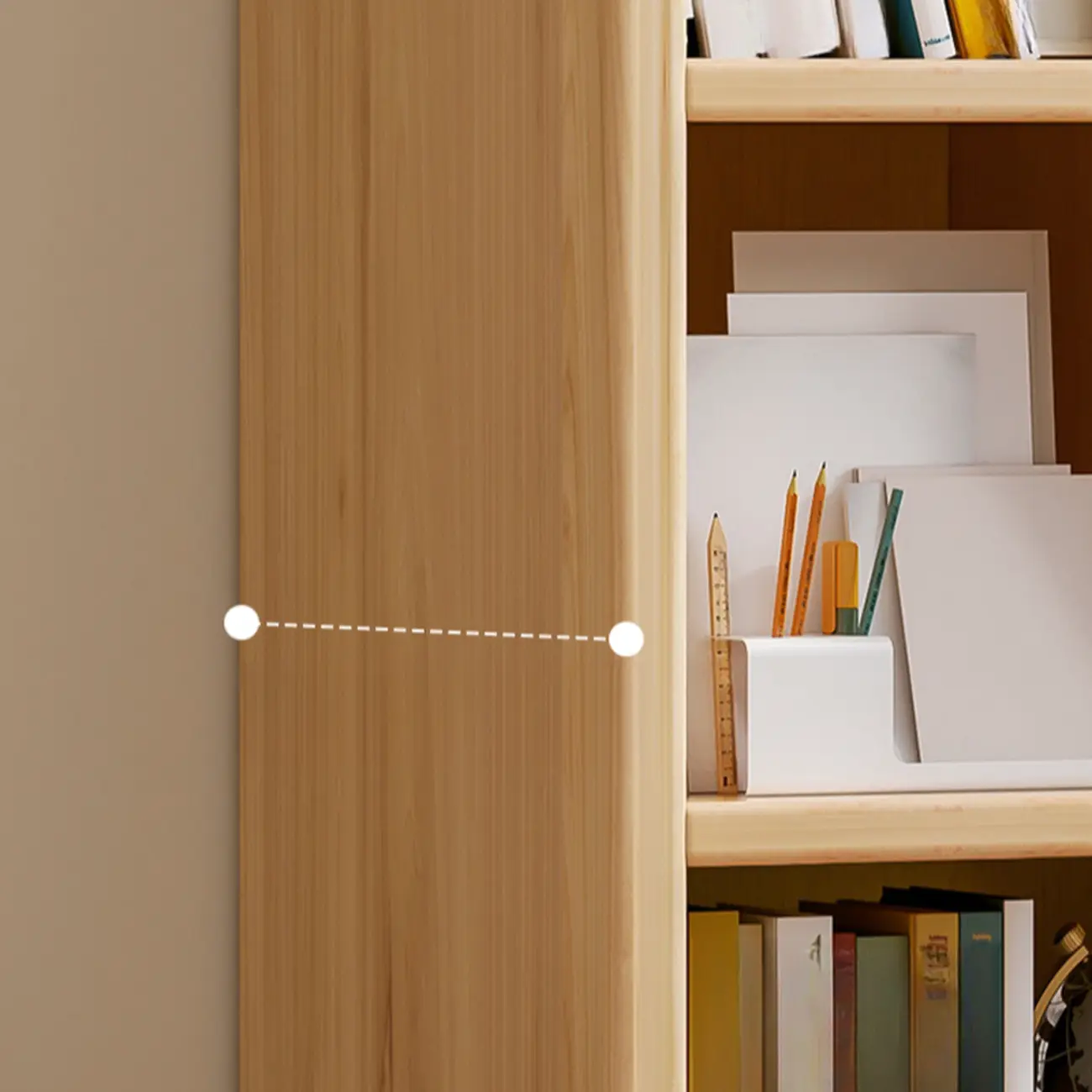 Scandinavian Tall Wooden Multi-shelves Storage Bookcase Image - 11 | homeyfad