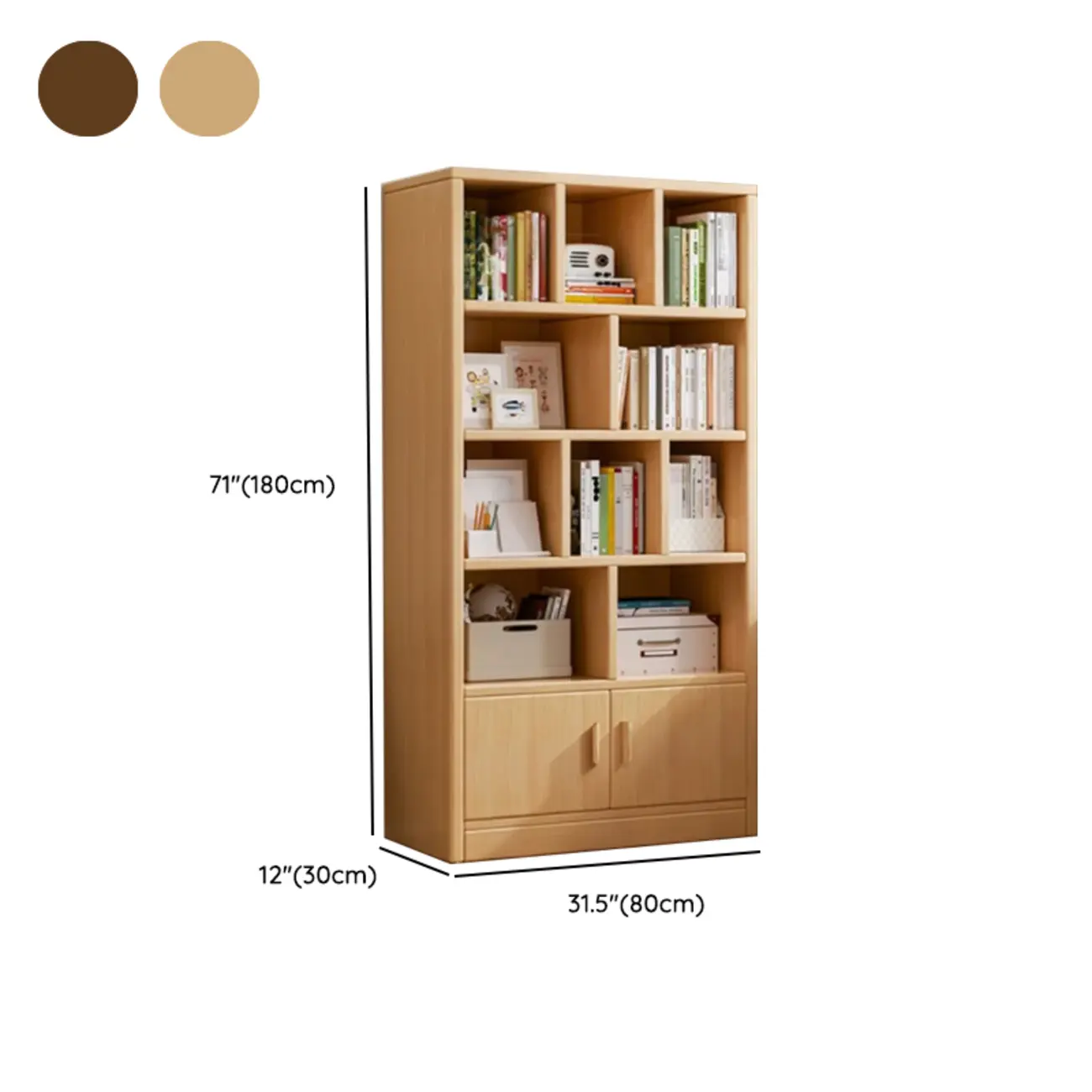 Scandinavian Tall Wooden Multi-shelves Storage Bookcase Image - 22 | homeyfad