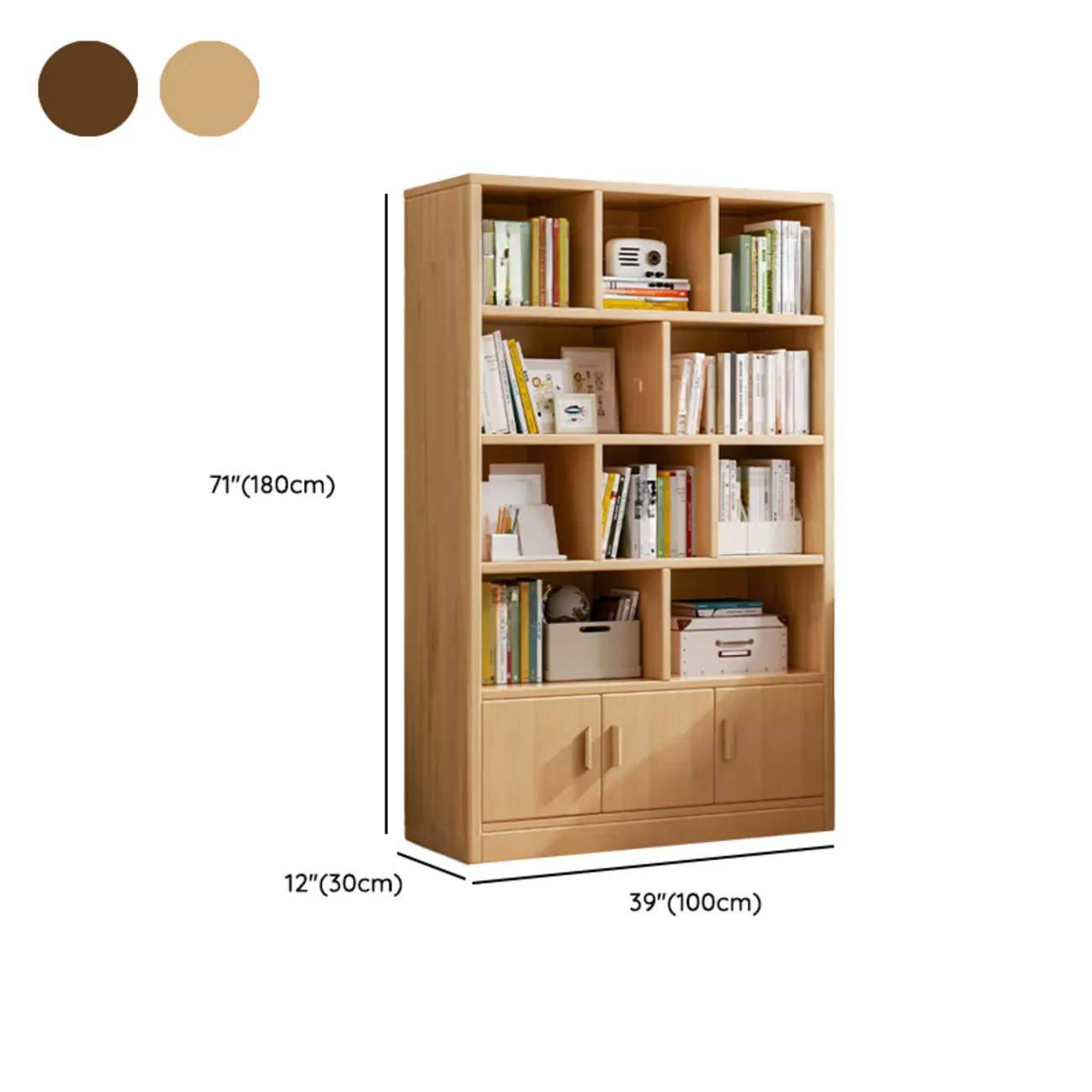 Scandinavian Tall Wooden Multi-shelves Storage Bookcase Image - 23 | homeyfad