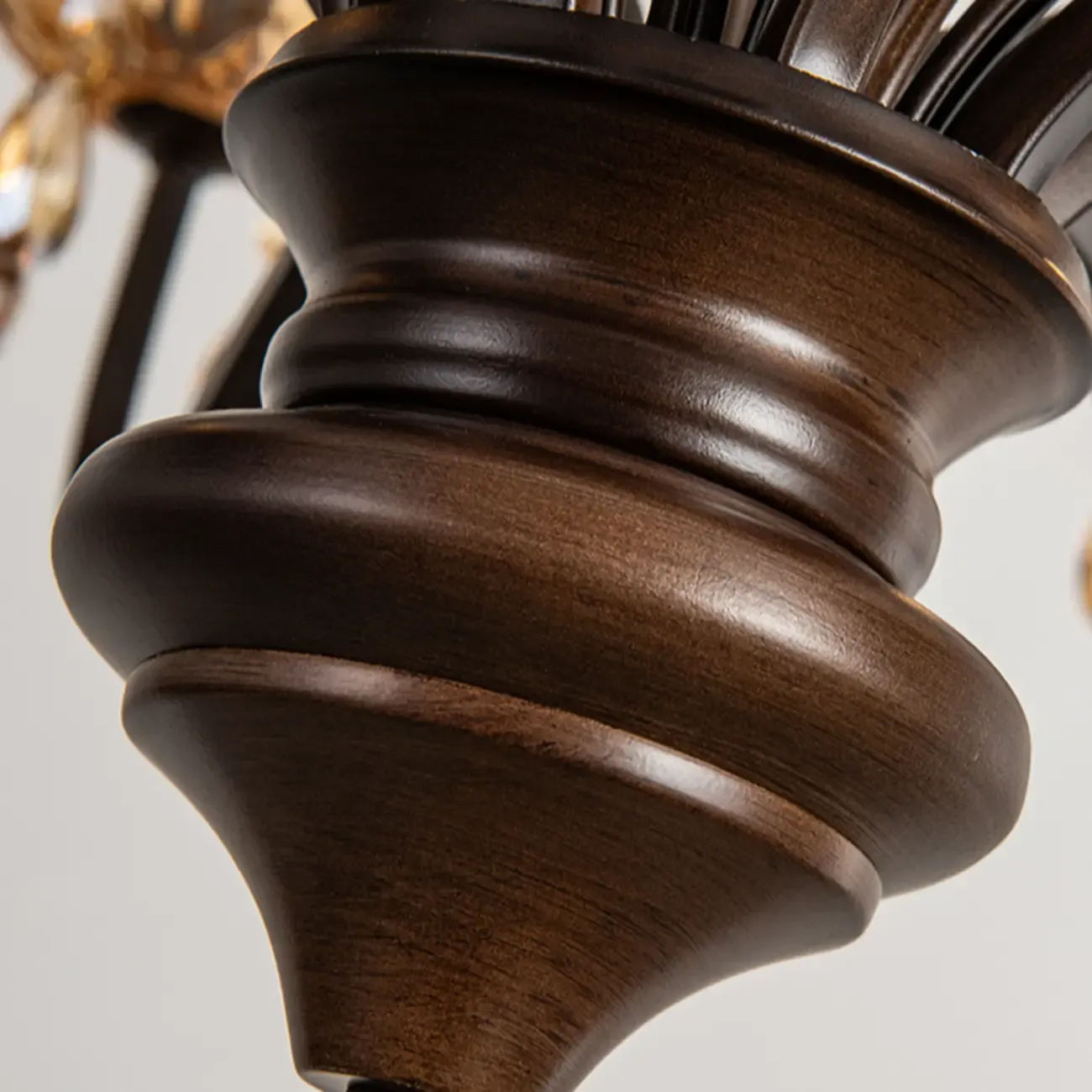 Retro Brown Candelabra Amber Crystal Chandelier Image - 8