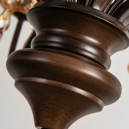 Retro Brown Candelabra Amber Crystal Chandelier Image - 8