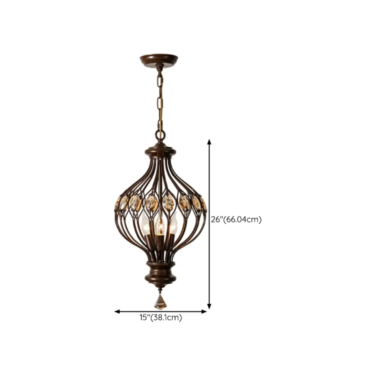 Retro Brown Candelabra Amber Crystal Chandelier #size | homeyfad