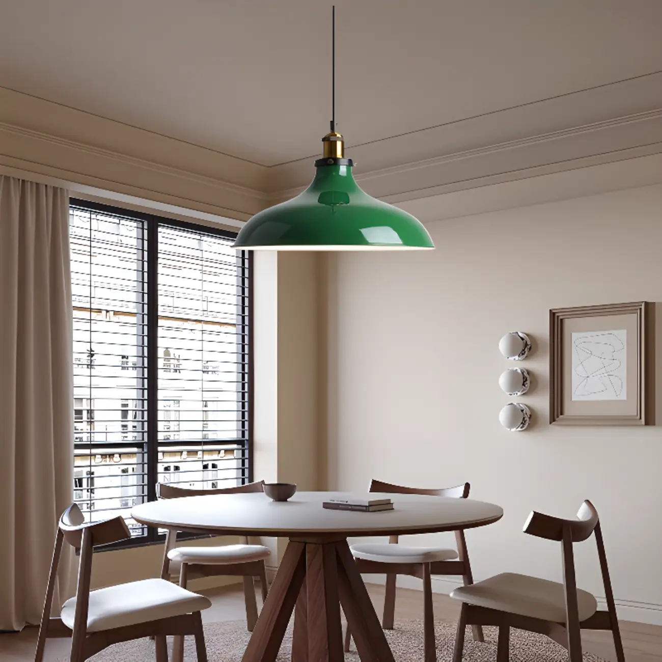 Adjustable Industrial Green Metal Kitchen Pendant Lighting Image - 1 | homeyfad