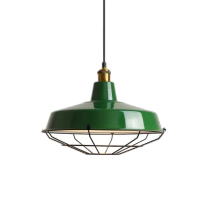 Adjustable Industrial Green Metal Kitchen Pendant Lighting Image - 9