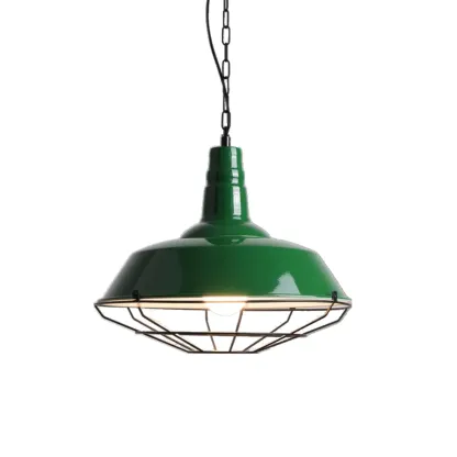 Adjustable Industrial Green Metal Kitchen Pendant Lighting Image - 10