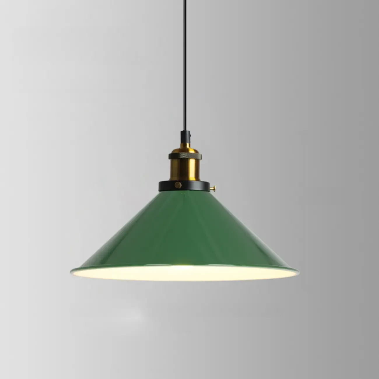 Adjustable Industrial Green Metal Kitchen Pendant Lighting Image - 4