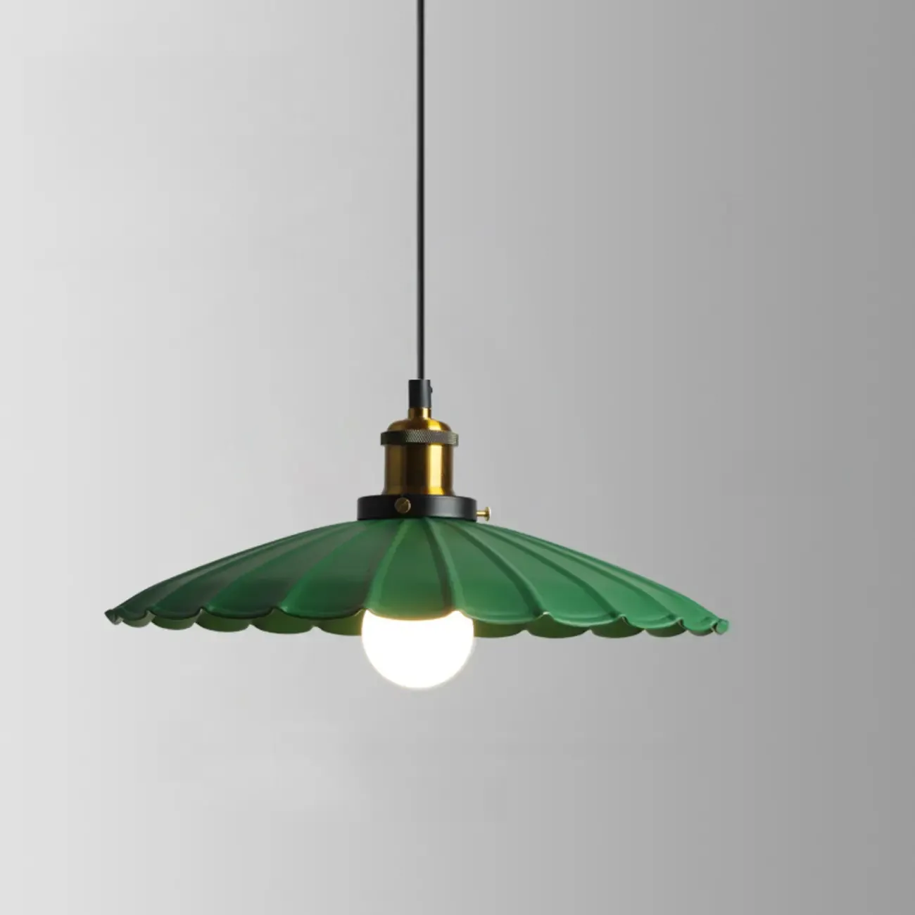 Adjustable Industrial Green Metal Kitchen Pendant Lighting Image - 5