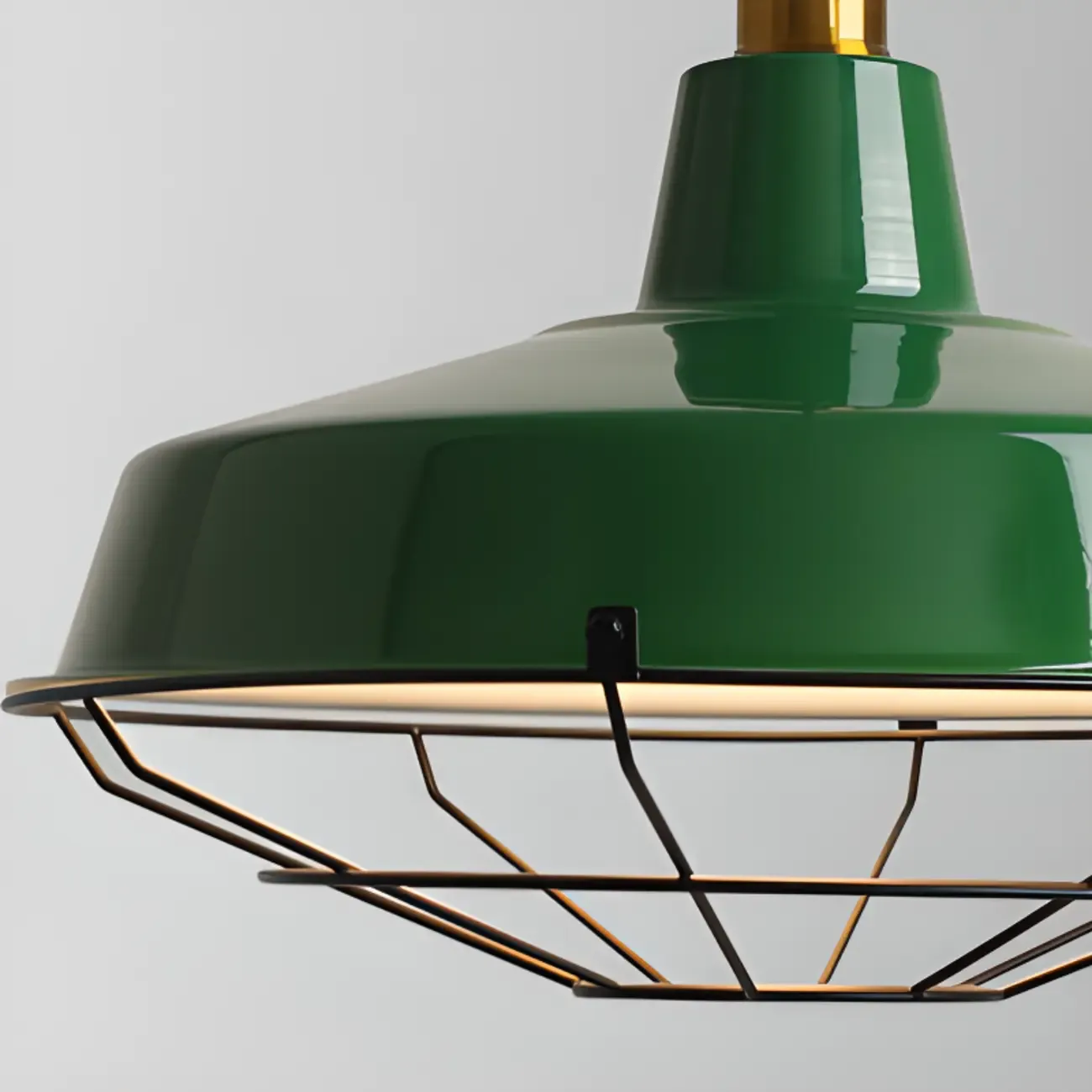 Adjustable Industrial Green Metal Kitchen Pendant Lighting Image - 3