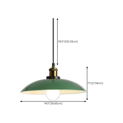 Adjustable Industrial Green Metal Kitchen Pendant Lighting Image - 13