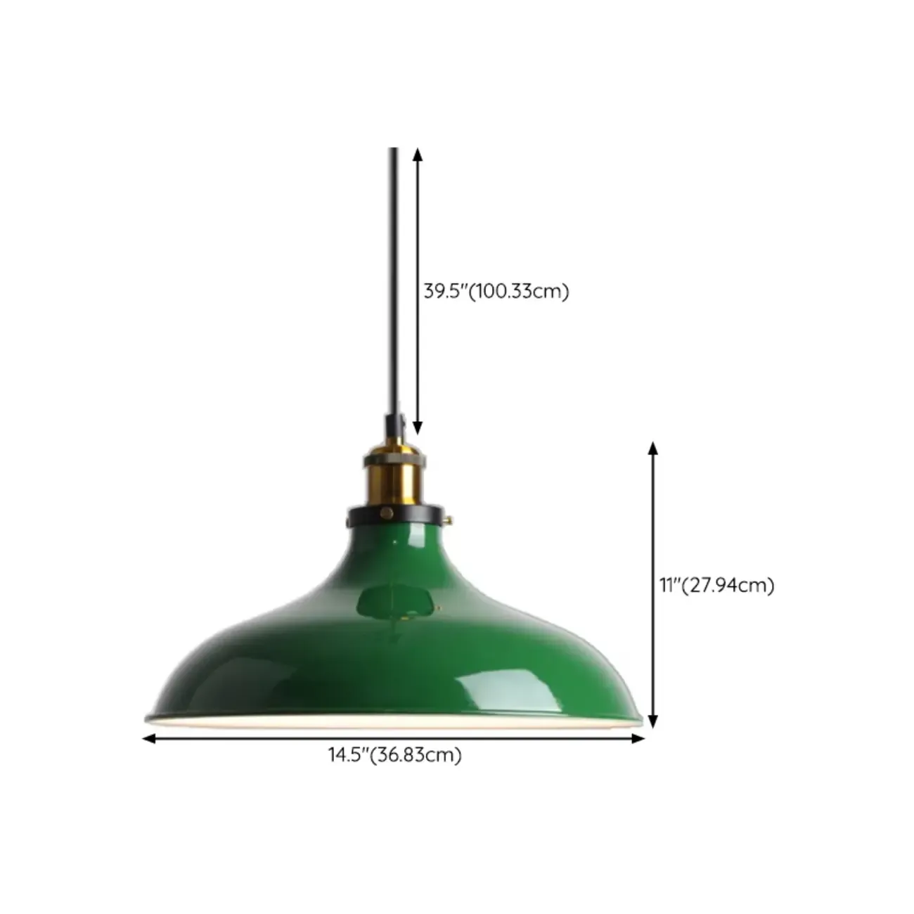 Adjustable Industrial Green Metal Kitchen Pendant Lighting Image - 15