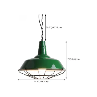 Adjustable Industrial Green Metal Kitchen Pendant Lighting Image - 16
