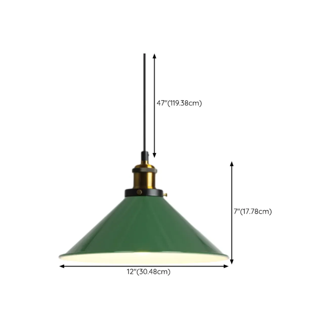 Adjustable Industrial Green Metal Kitchen Pendant Lighting Image - 17