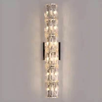 Sheen Clear Crystal Pillar Ambient Wall Sconce Image - 6