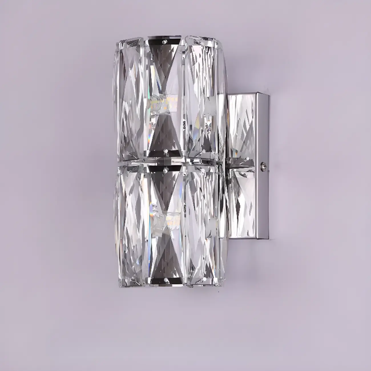 Sheen Clear Crystal Pillar Ambient Wall Sconce Image - 9 | homeyfad