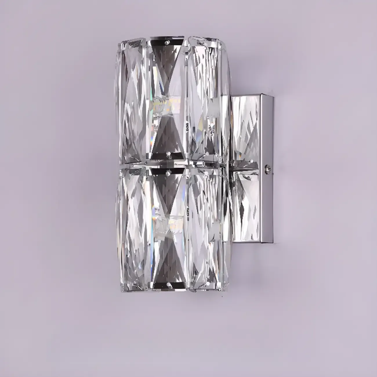 Sheen Clear Crystal Pillar Ambient Wall Sconce Image - 9