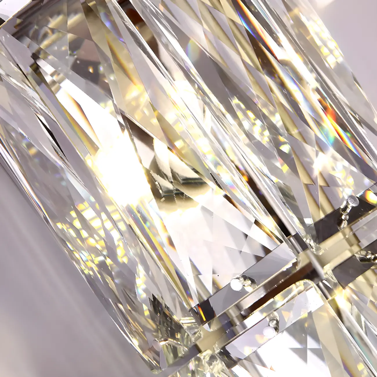 Sheen Clear Crystal Pillar Ambient Wall Sconce Image - 16 | homeyfad