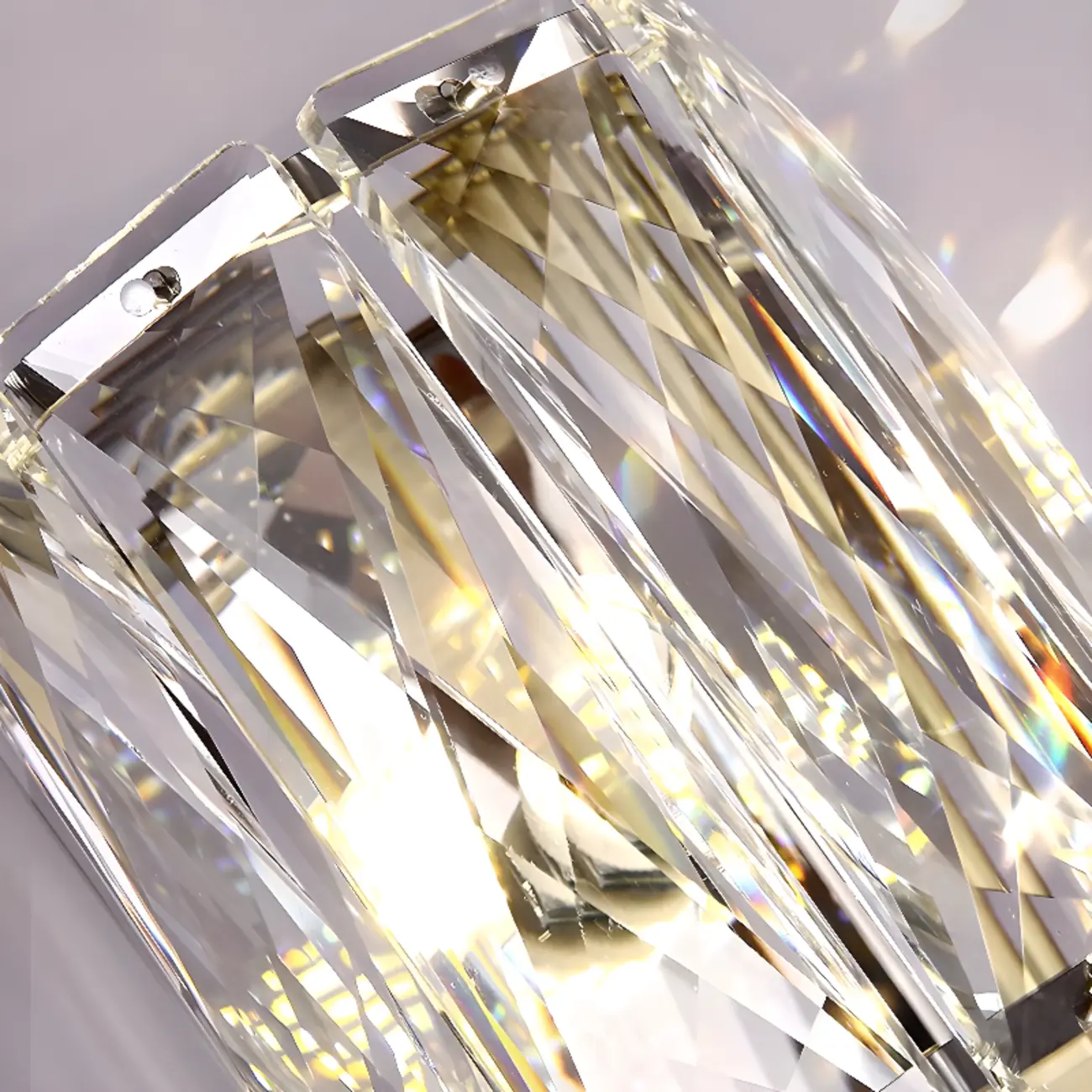 Sheen Clear Crystal Pillar Ambient Wall Sconce Image - 17 | homeyfad