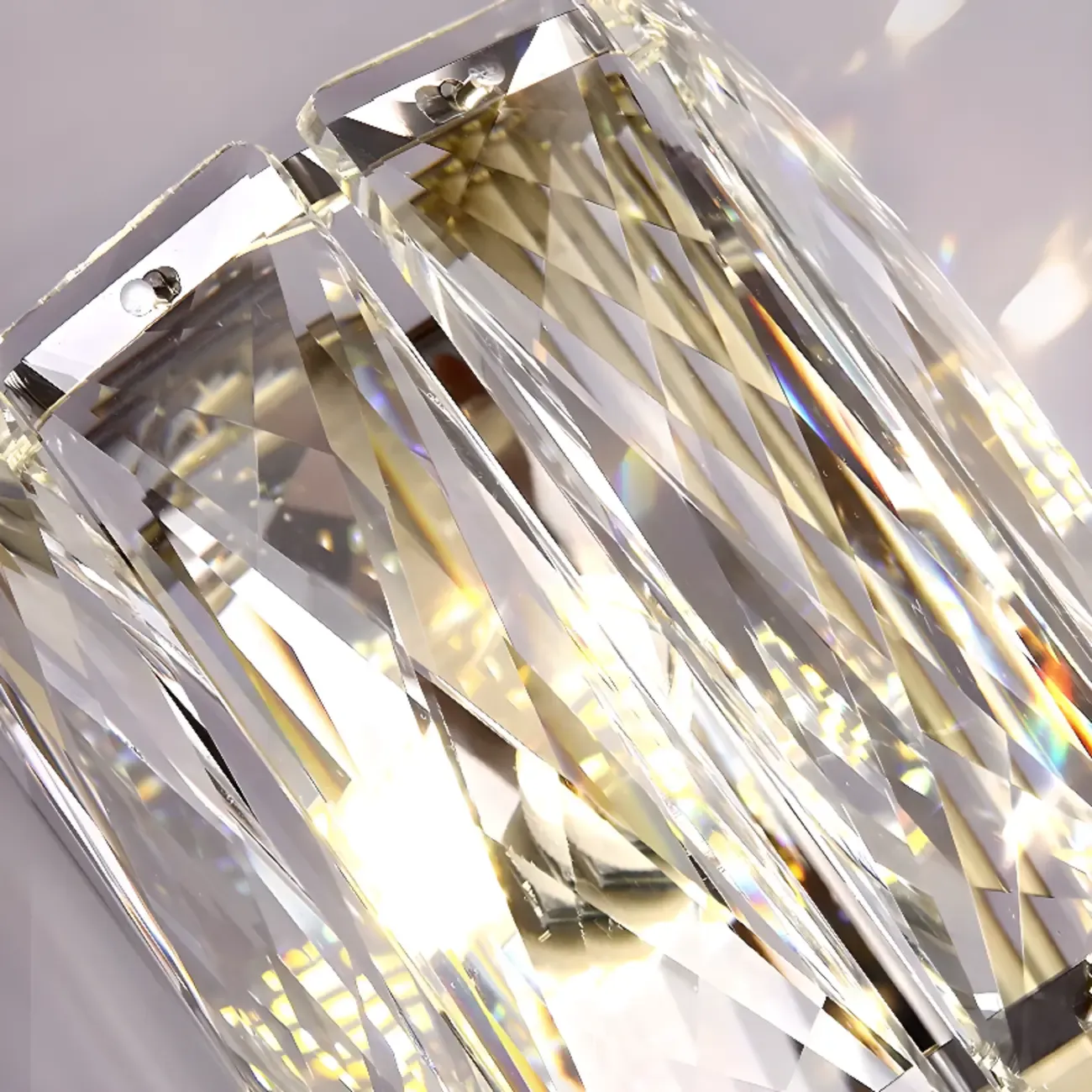 Sheen Clear Crystal Pillar Ambient Wall Sconce Image - 17