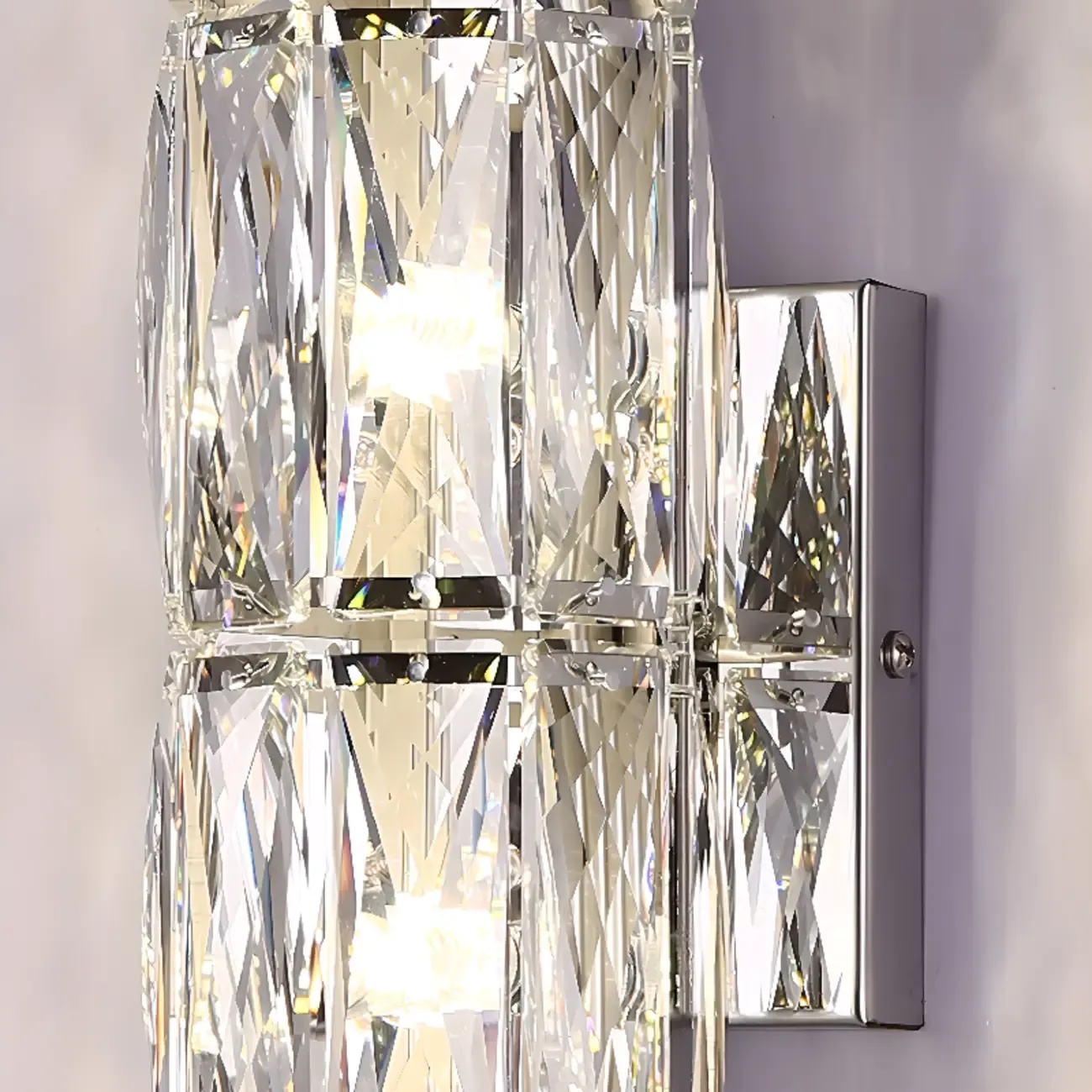 Sheen Clear Crystal Pillar Ambient Wall Sconce Image - 19