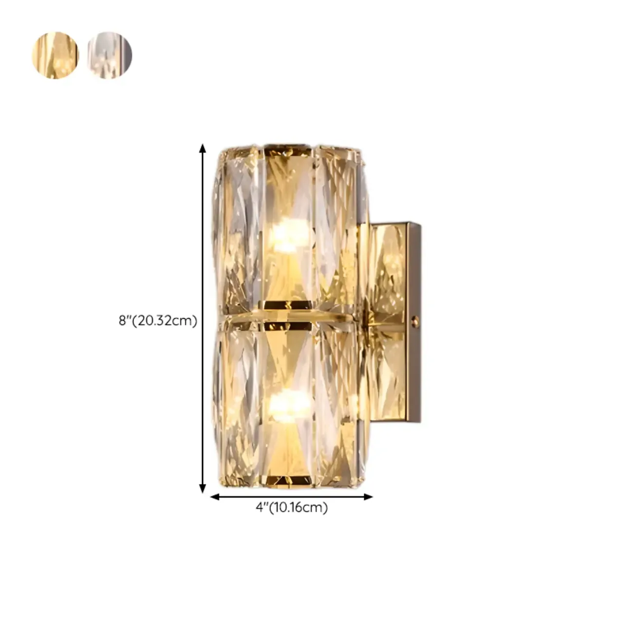 Sheen Clear Crystal Pillar Ambient Wall Sconce #size