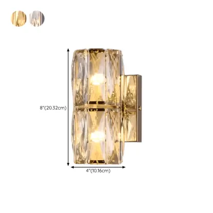 Sheen Clear Crystal Pillar Ambient Wall Sconce #size