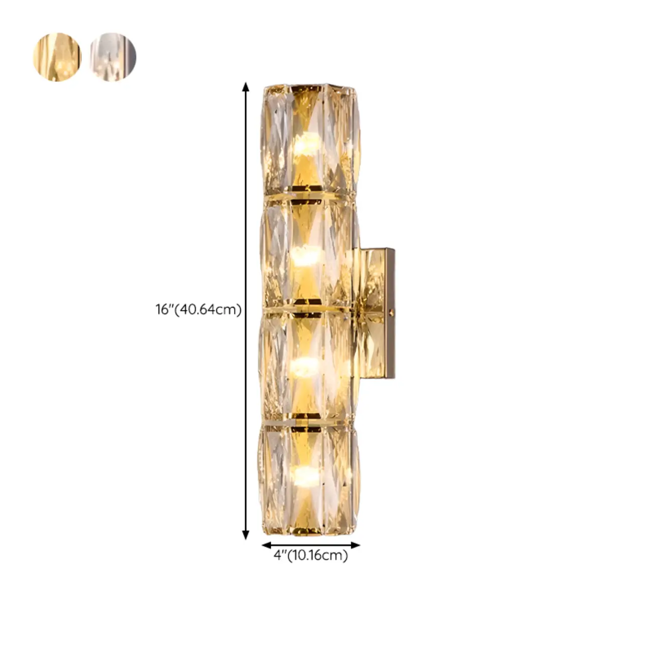 Sheen Clear Crystal Pillar Ambient Wall Sconce Image - 22 | homeyfad