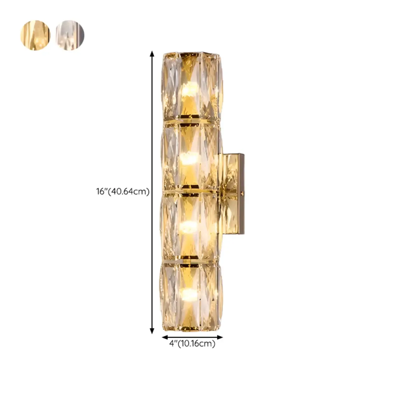 Sheen Clear Crystal Pillar Ambient Wall Sconce Image - 22