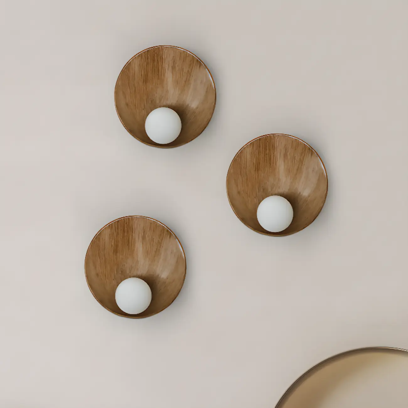 Modern Wood White Concave Wall Sconce Image - 3 | homeyfad
