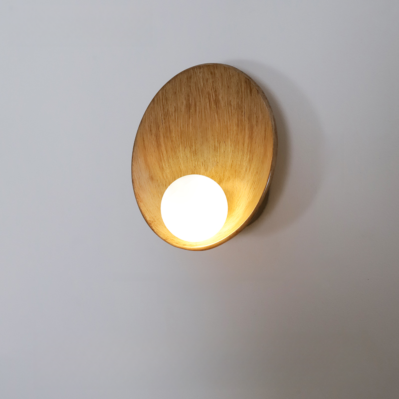Modern Wood White Concave Wall Sconce | homeyfad