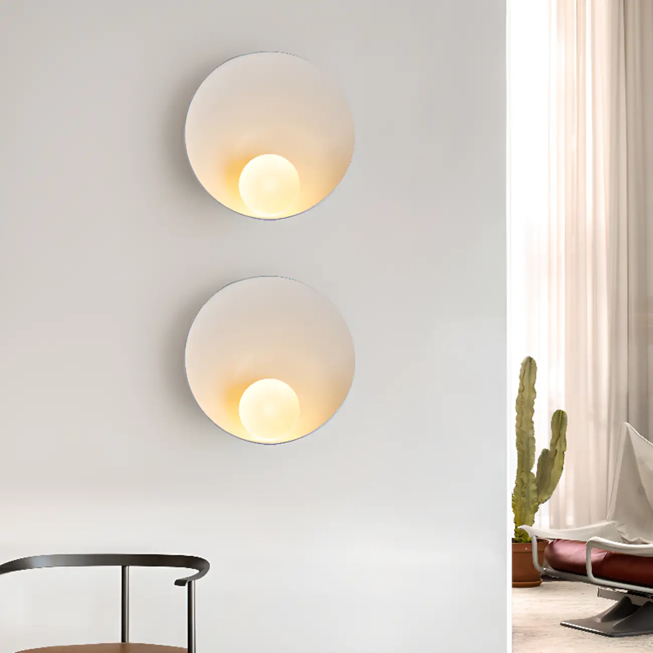 Modern Wood White Concave Wall Sconce Image - 6 | homeyfad