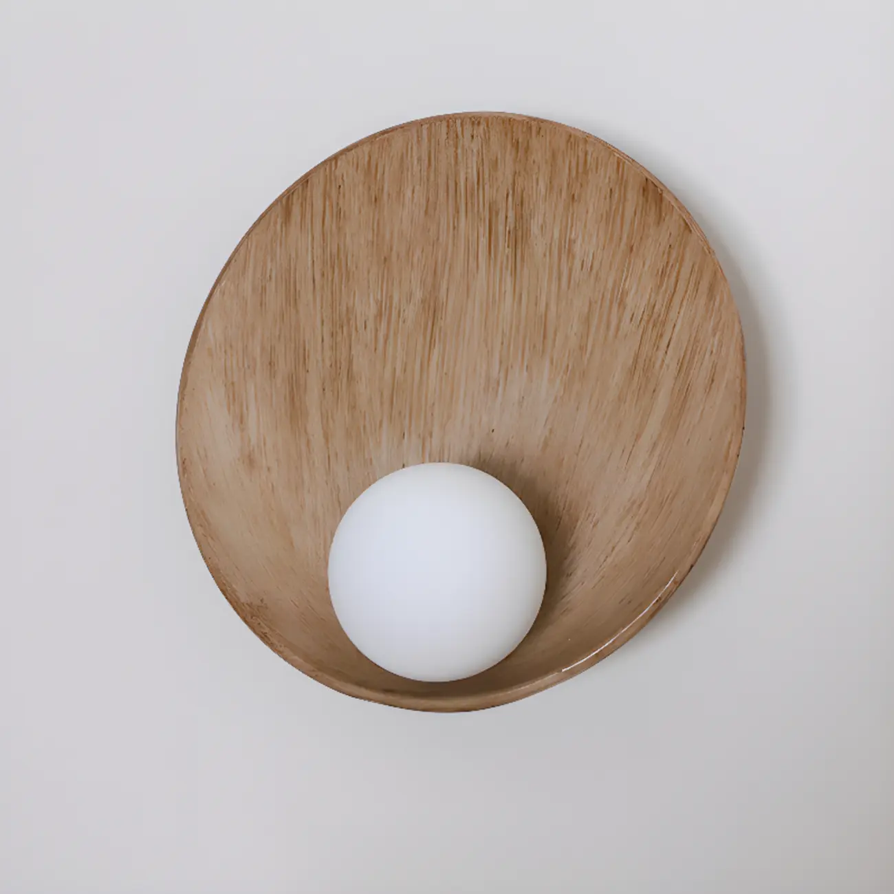 Modern Wood White Concave Wall Sconce Image - 8 | homeyfad