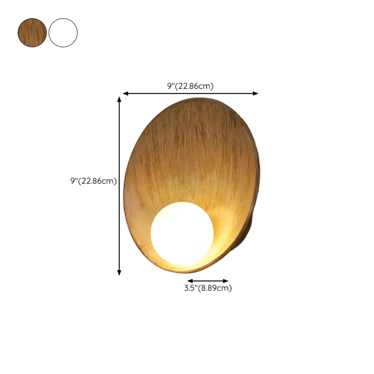 Modern Wood White Concave Wall Sconce #size | homeyfad