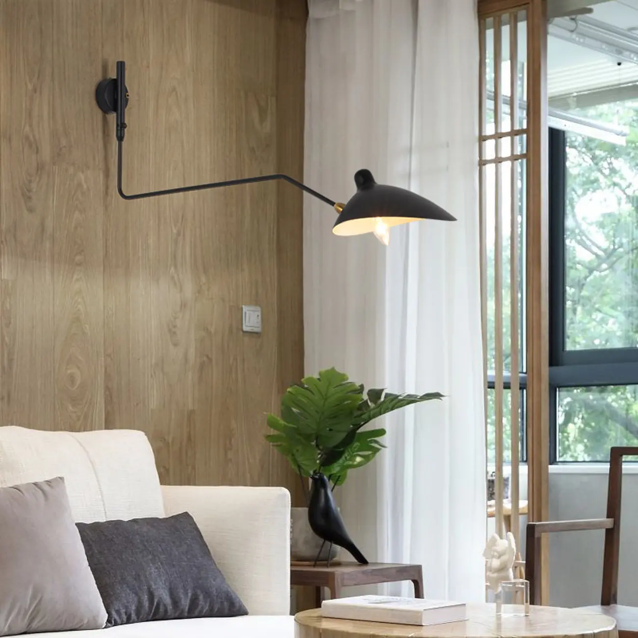 Modern Metal Industrial 2-Light Swing Arm Wall Light Image - 2 | homeyfad