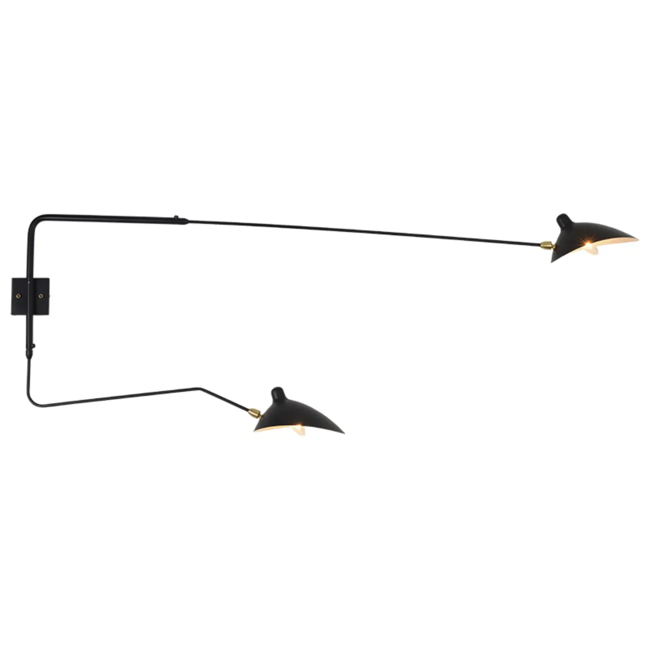 Modern Metal Industrial 2-Light Swing Arm Wall Light Image - 16 | homeyfad