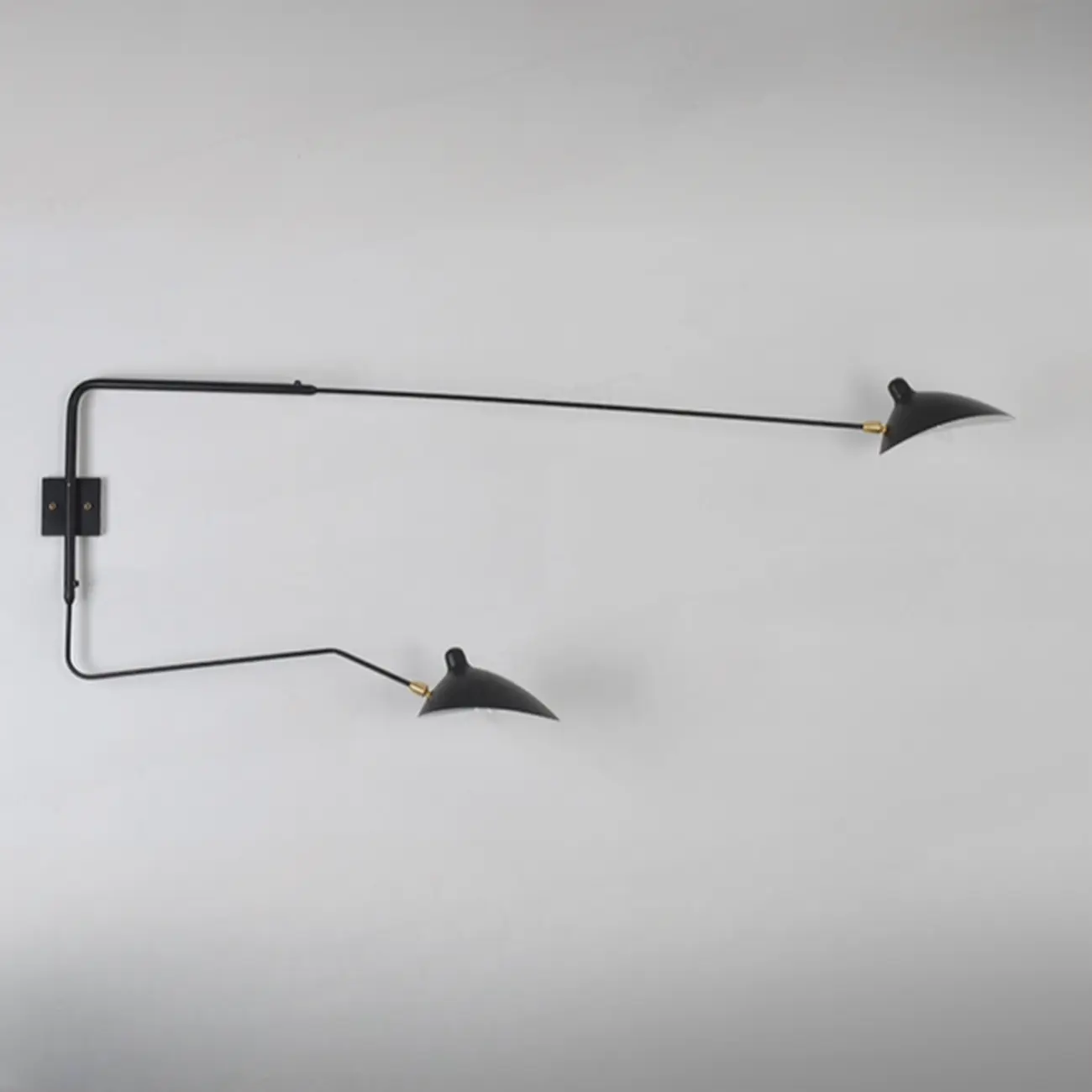 Modern Metal Industrial 2-Light Swing Arm Wall Light Image - 13 | homeyfad