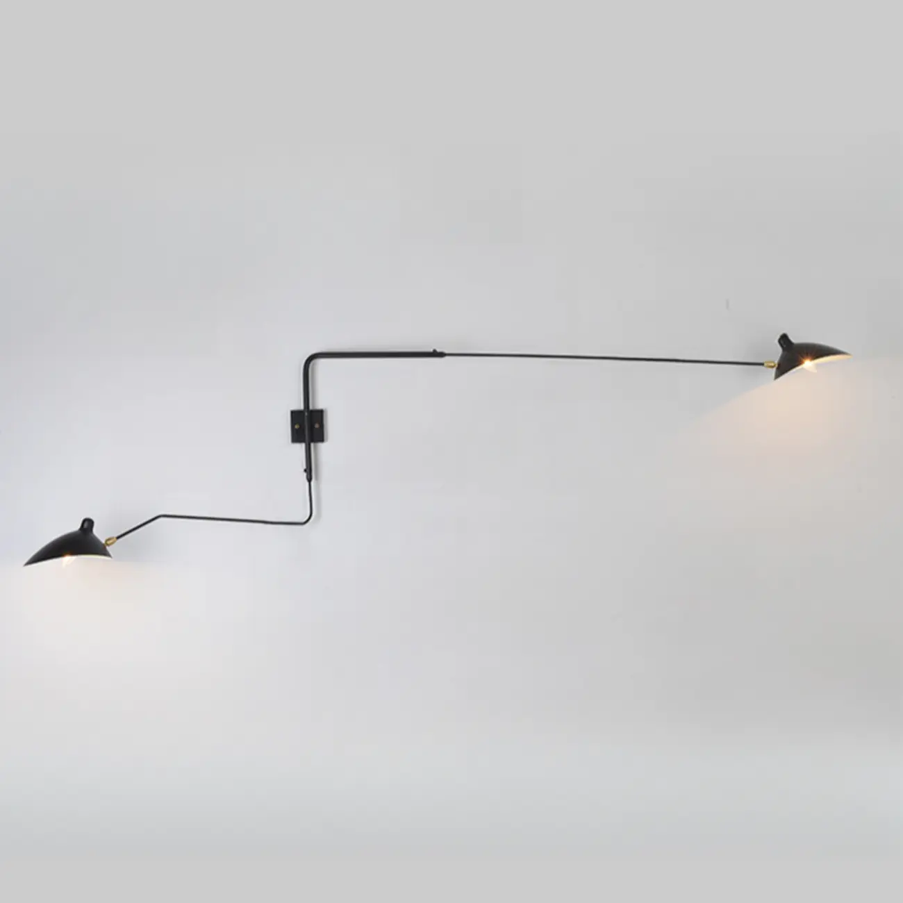 Modern Metal Industrial 2-Light Swing Arm Wall Light Image - 10 | homeyfad