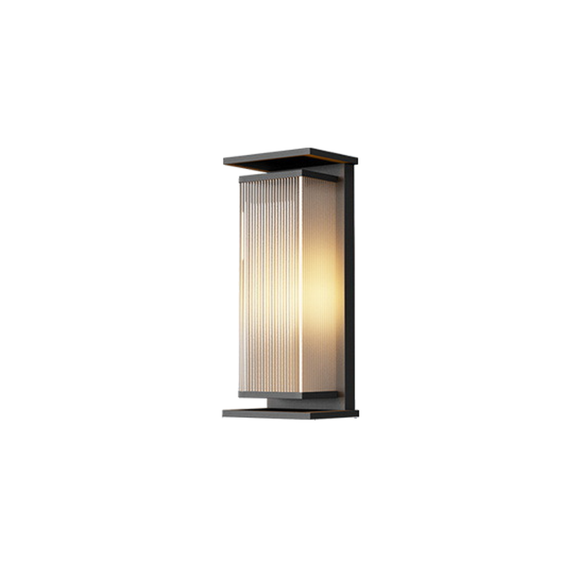 Modern Black Metal Ribbed Plastic Outdoor Wall Sconce | homeyfad