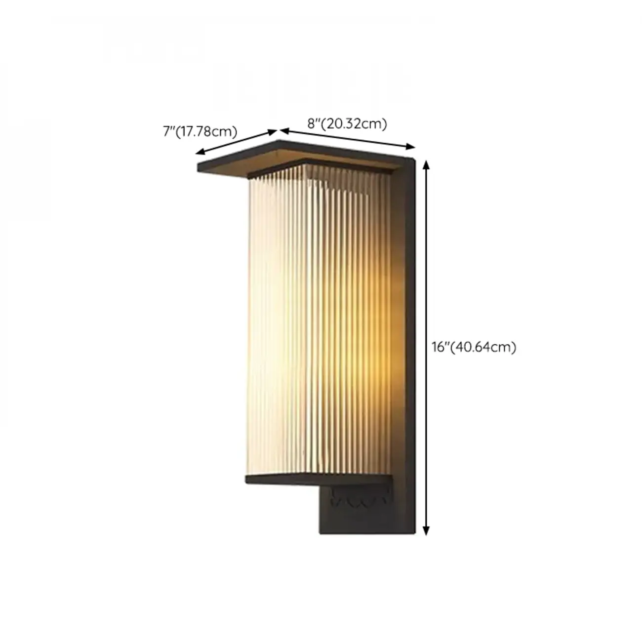 Modern Black Metal Ribbed Plastic Outdoor Wall Sconce Image - 12 | homeyfad