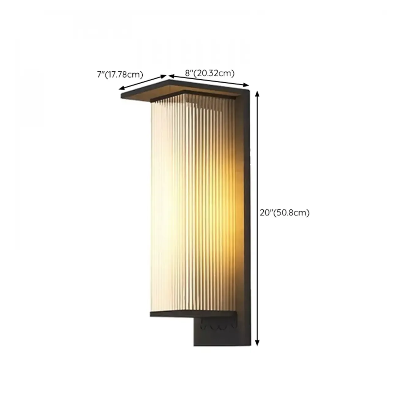 Modern Black Metal Ribbed Plastic Outdoor Wall Sconce Image - 14