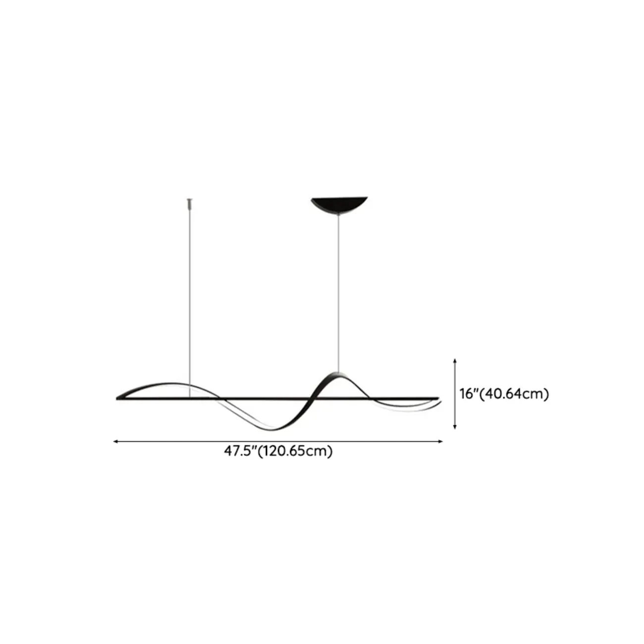 Modern Dimmable LED Island Pendant Light for Kitchen #size