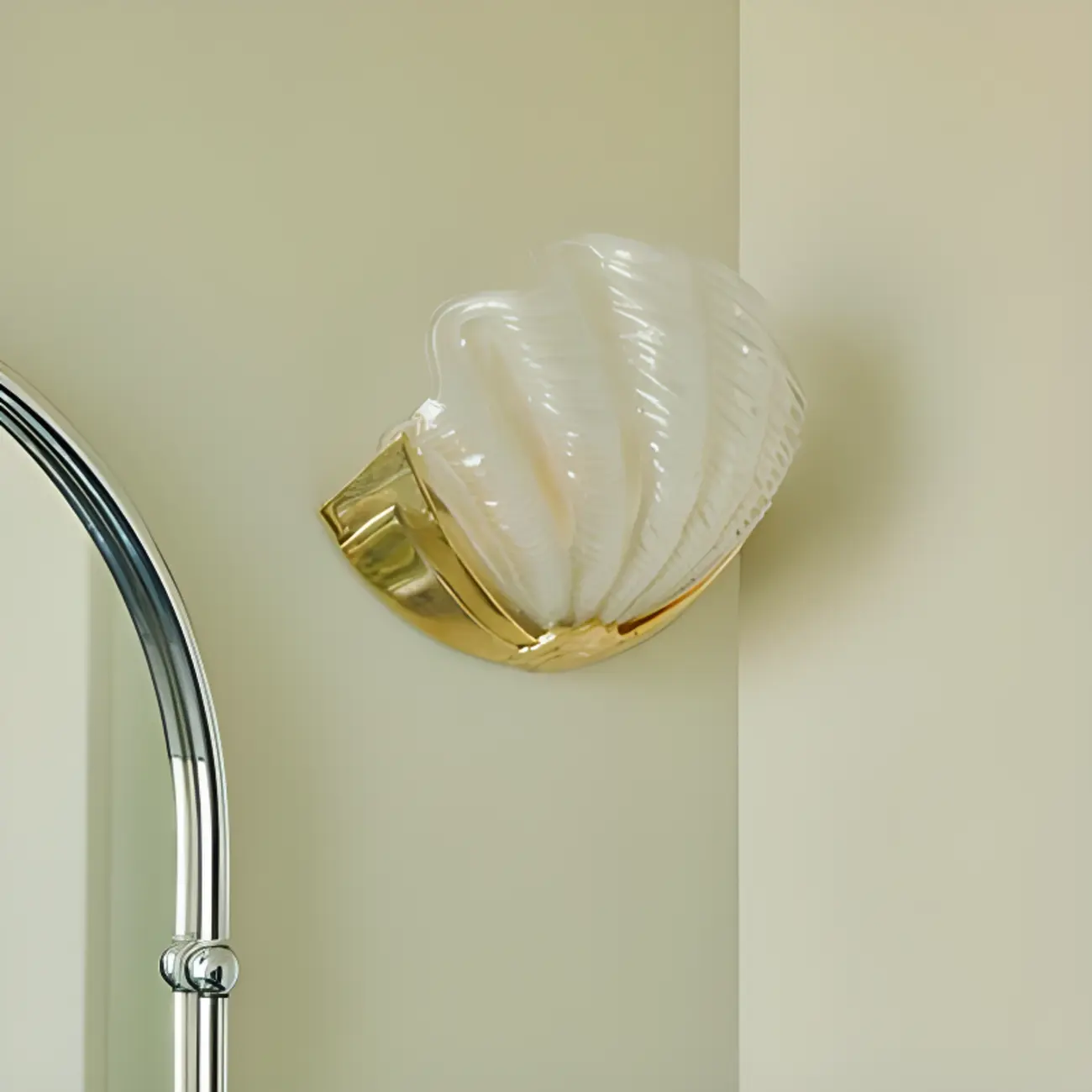 Modern Shell Shaped Golden Vanity Light for Bathroom Decor | homeyfad