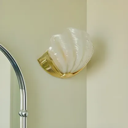 Modern Shell Shaped Golden Vanity Light for Bathroom Decor