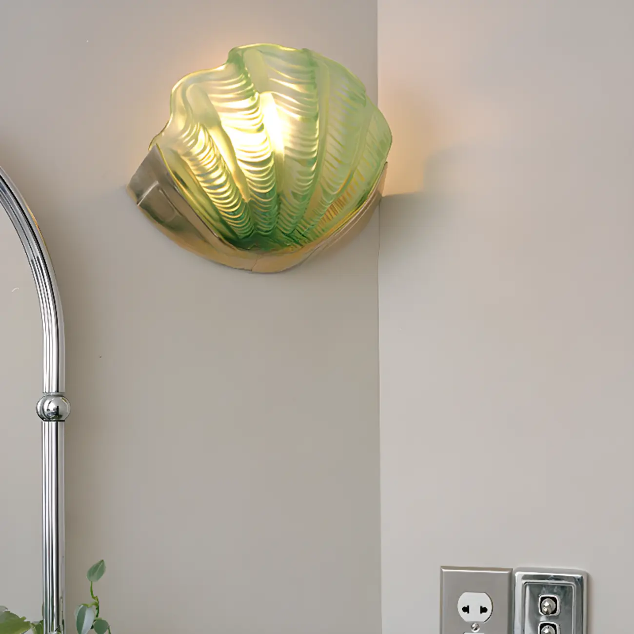 Modern Shell Shaped Golden Vanity Light for Bathroom Decor | homeyfad