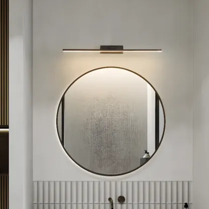 Minimalist Linear Metal Vanity Light 3-Gear Dimming for Bathroom Image - 3